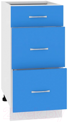 Шкаф-стол кухонный Кортекс-мебель Корнелия Мара НШ40р3ш без столешницы (синий)