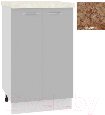 Шкаф-стол кухонный Кортекс-мебель Корнелия Мара НШ50р (серый/мадрид)