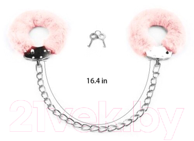 Наножники LoveToy Fetish Pleasure Fluffy Leg Cuffs / LV1502 (розовый)