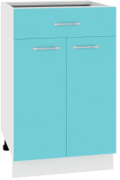 Шкаф-стол кухонный Кортекс-мебель Корнелия Мара НШ50р1ш без столешницы (голубой) - 