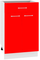Шкаф-стол кухонный Кортекс-мебель Корнелия Мара НШ50р1ш без столешницы (красный) - 