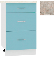 Шкаф-стол кухонный Кортекс-мебель Корнелия Мара НШ50р3ш (голубой/марсель) - 