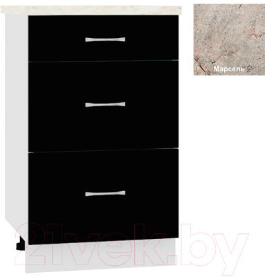 

Шкаф-стол кухонный Кортекс-мебель, Корнелия Мара НШ50р3ш