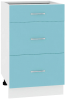 Шкаф-стол кухонный Кортекс-мебель Корнелия Мара НШ50р3ш без столешницы (голубой) - 