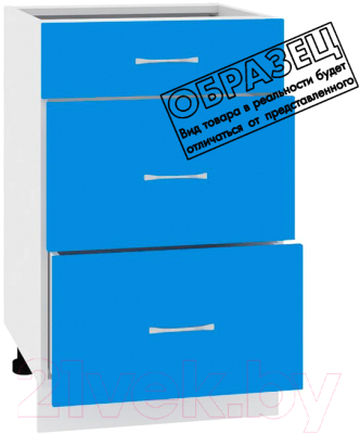 Шкаф-стол кухонный Кортекс-мебель Корнелия Мара НШ50р3ш без столешницы (голубой)