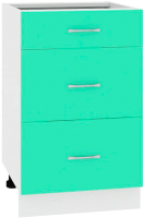 Шкаф-стол кухонный Кортекс-мебель Корнелия Мара НШ50р3ш без столешницы (салатовый) - 