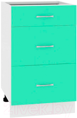 Шкаф-стол кухонный Кортекс-мебель Корнелия Мара НШ50р3ш без столешницы (салатовый)