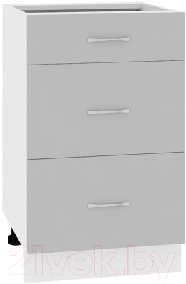 Шкаф-стол кухонный Кортекс-мебель Корнелия Мара НШ50р3ш без столешницы (серый)