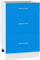 Шкаф-стол кухонный Кортекс-мебель Корнелия Мара НШ50р3ш без столешницы (синий) - 
