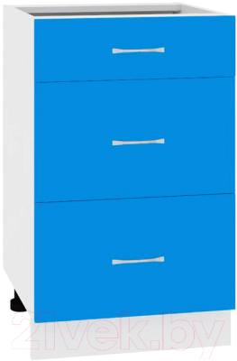 Шкаф-стол кухонный Кортекс-мебель Корнелия Мара НШ50р3ш без столешницы (синий)
