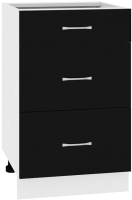 Шкаф-стол кухонный Кортекс-мебель Корнелия Мара НШ50р3ш без столешницы (черный) - 
