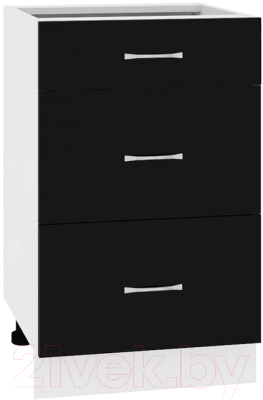 Шкаф-стол кухонный Кортекс-мебель Корнелия Мара НШ50р3ш без столешницы (черный)