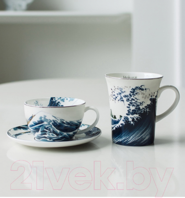 Чашка с блюдцем Goebel Artis Orbis Katsushika Hokusai Большая волна / 67-012-52-1