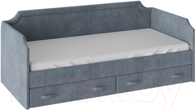 Односпальная кровать ТриЯ Кантри ТД-308.12.02 тип 1 90x200 (замша синяя)