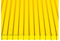 Сотовый поликарбонат КомфортПром Пион 2м 3.8мм (желтый) - 