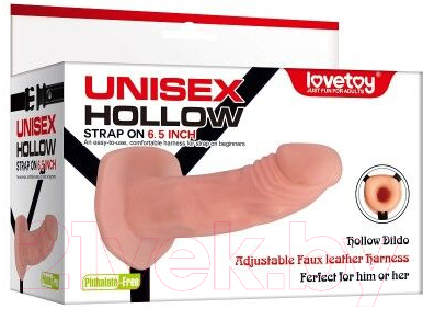 Фаллопротез LoveToy Unisex Hollow Strap on / LV3001