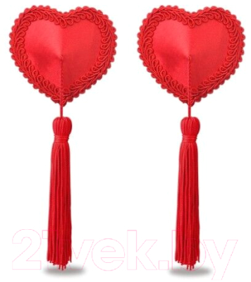 Набор пэстисов LoveToy Reusable Red Heart Tassels Nipple Pasties / LV763011