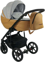 Детская универсальная коляска Bexa Ideal 2 в 1 (ID 05, серый/рыжая кожа) - 