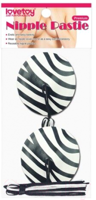 Набор пэстисов LoveToy Reusable Zebra Round Tassel Nipple Pasties / LV763010