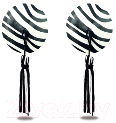 Набор пэстисов LoveToy Reusable Zebra Round Tassel Nipple Pasties / LV763010