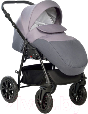 Детская универсальная коляска INDIGO Charlotte Sity 2 в 1 (Cs03, темно-серый/фиолетовый)