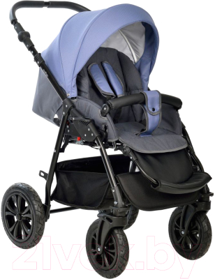 Детская универсальная коляска INDIGO Charlotte Sity 2 в 1 (Cs 06, темно-серый/сине-серый)