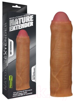 Насадка на пенис LoveToy Revolutionary Silicone Nature Extender-Uncircumcised / LV4212B (мулат)
