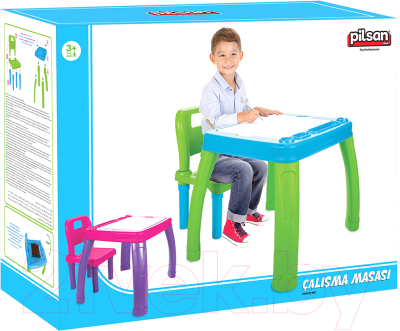 Комплект мебели с детским столом Pilsan 03402 (зеленый/голубой)
