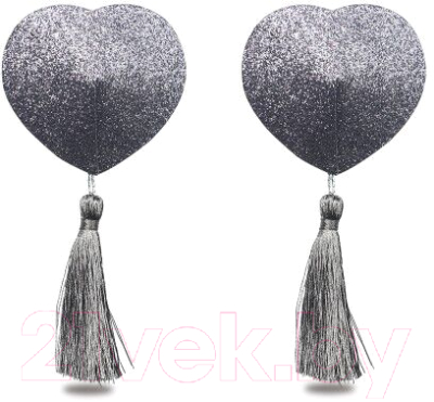 Набор пэстисов LoveToy Reusable Glitter Heart Tassel Nipple Pasties / LV763016