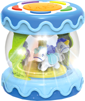 Развивающая игрушка Huanger Барабан-карусель малый / HE0701 (голубой) - 