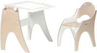 Комплект мебели с детским столом Tech Kids Буквы-Цифры / 14-338 (латте) - 