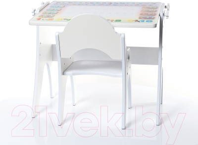 Комплект мебели с детским столом Tech Kids Буквы-Цифры / 14-479 (белый)