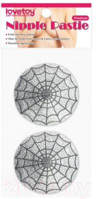 Набор пэстисов LoveToy Reusable Spider Glittering Sexy Nipple Pasties / LV763015
