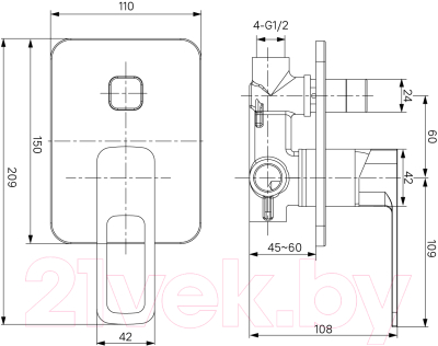 Смеситель IDDIS Slide SLIBL00i67