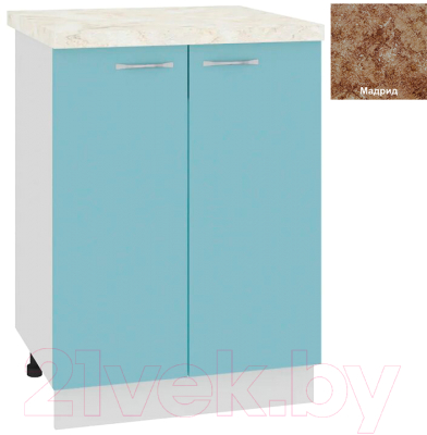 Шкаф-стол кухонный Кортекс-мебель Корнелия Мара НШ60р (голубой/мадрид)