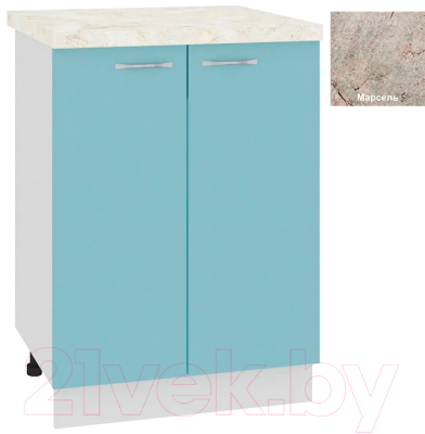 Шкаф-стол кухонный Кортекс-мебель Корнелия Мара НШ60р (голубой/марсель)