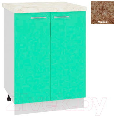 Шкаф-стол кухонный Кортекс-мебель Корнелия Мара НШ60р (салатовый/мадрид)