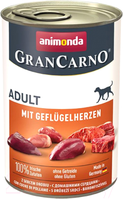 

Корм для собак Animonda, GranCarno Сердце домашней птицы / 82802