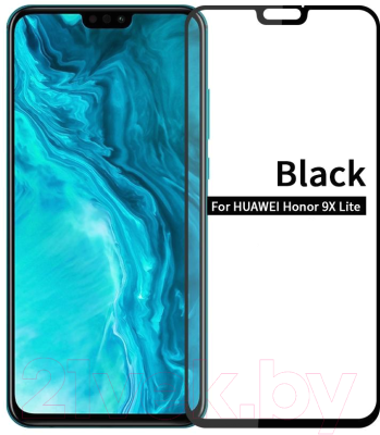 Защитное стекло для телефона Case 111D для Huawei Honor 9X Lite (черный глянец)