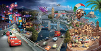 

Фотообои листовые Citydecor, Тачки панорама с защитным покрытием