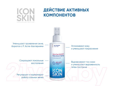 Спрей для тела Icon Skin Acne Free Solution (100мл)