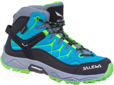 Трекинговые ботинки Salewa Alp Trainer Mid Gore-Tex Blu / 64006-8375 (р-р 27, Blue Danube/Fluo Green)