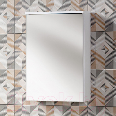 Шкаф с зеркалом для ванной Акваль Сиена 50 / СИЕНА.04.50.50.N
