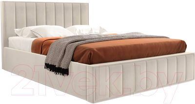 Двуспальная кровать Мебельград Вена Стандарт с ПМ 160x200 (мора бежевый)