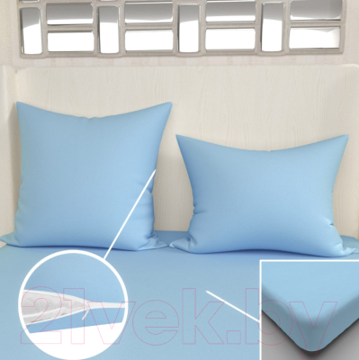 Комплект наволочек Lovkis Home Трикотаж 70x70 / 0010-8 (2шт, голубой)