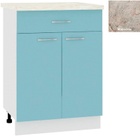 Шкаф-стол кухонный Кортекс-мебель Корнелия Мара НШ60р1ш (голубой/марсель) - 