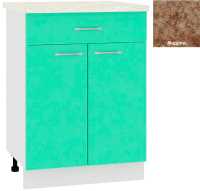 Шкаф-стол кухонный Кортекс-мебель Корнелия Мара НШ60р1ш (салатовый/мадрид) - 