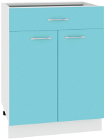 Шкаф-стол кухонный Кортекс-мебель Корнелия Мара НШ60р1ш без столешницы (голубой) - 