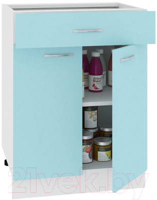 Шкаф-стол кухонный Кортекс-мебель Корнелия Мара НШ60р1ш без столешницы (голубой)