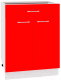 Шкаф-стол кухонный Кортекс-мебель Корнелия Мара НШ60р1ш без столешницы (красный) - 